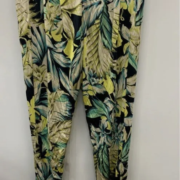 Banana Republic Women's Yellow Green & Black Tropicana Pants SizeL NWT MSRP $242 - Picture 3 of 6